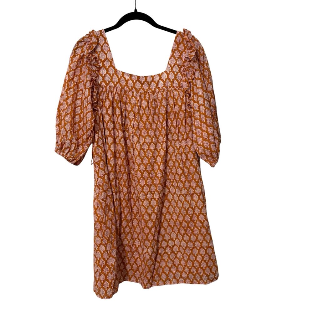 Emerson Fry 100% Cotton Orange Pink Floral Adelina Mini Dress Size Small - Picture 6 of 9